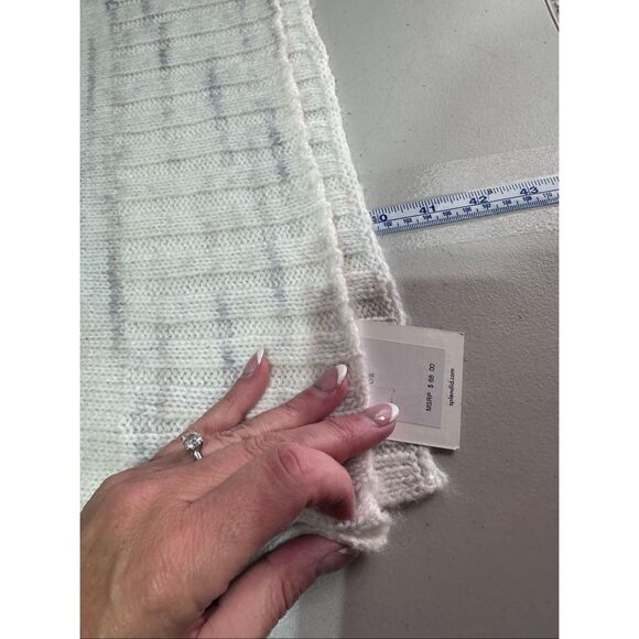 Splendid NWT Off White Marled Wool Blend Winter Scarf Neutral Minimalist - Picture 7 of 8